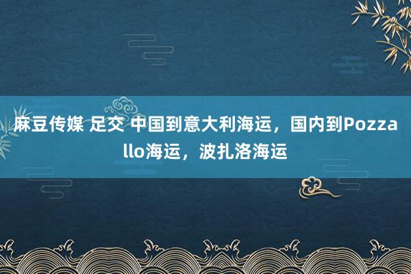 麻豆传媒 足交 中国到意大利海运，国内到Pozzallo海运，波扎洛海运